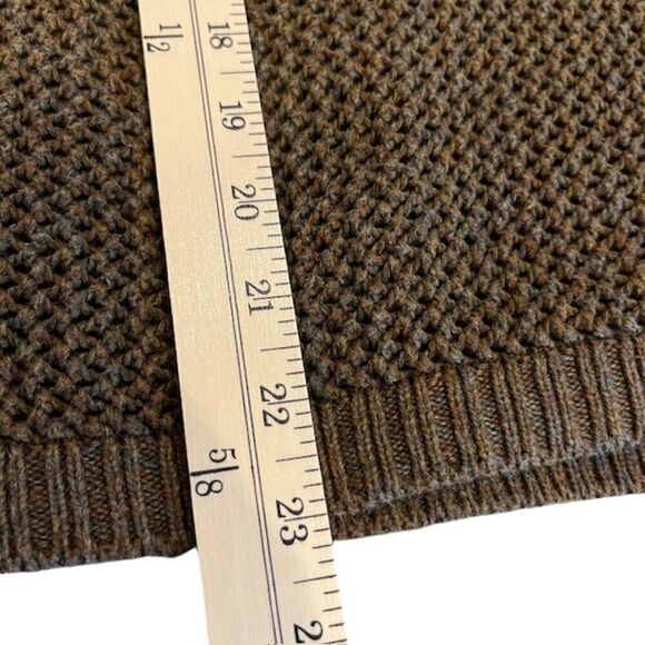 Peruvian Connection Open Knit 1/2 Sleeve Round Neck Sweater Brown Pima Small - Picture 8 of 10
